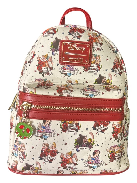 Loungefly Disney Cream & Red Snow White Mini Backpack with Poison Apple Charm